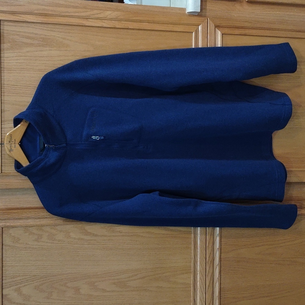 Marmot Mens Fleece Pullover Sweater Jacket XXL 1/4" Zip Up Navy Blue